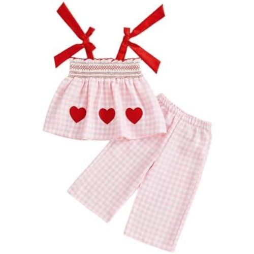 4th of July Baby Girl Outfits Sleeveless Popsicle Firework America Flag Tops Plaid Pants Baby Girl Summer Clothes