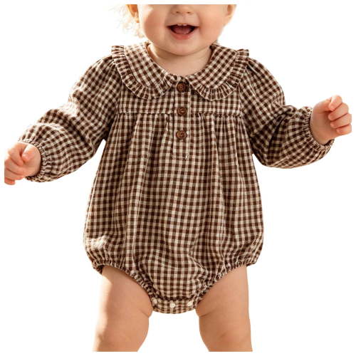 Akiihool Baby Girl Clothes Baby Long Sleeve Baby Bodysuits Material for Casual Winter Brown,0-3 Months