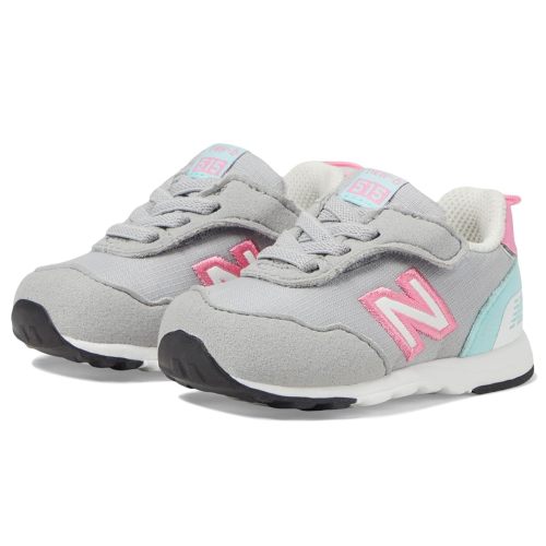 New Balance Baby 515 V1 New-b Hook and Loop Sneaker, Rain Cloud/Reflection/Signal Pink, 4 US Unisex Infant