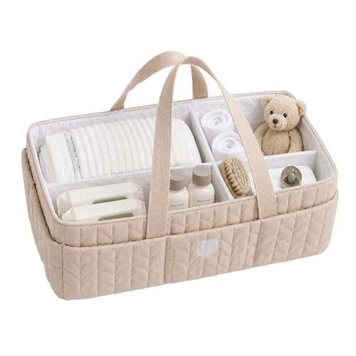 Koala Babycare Baby Diaper Caddy Organizer - Large Portable Nursery Storage Baby Basket with Handles for Newborn Essentials, Diapers, Wipes - Changing Table Caddy Organizer for Boy & Girl