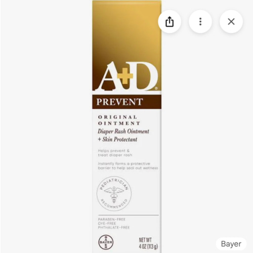 A+D Original Diaper Rash Ointment Prevents & Treats Diaper Rash, Moisturizing Skin Protectant with Vitamins A & D, Healing Skin Ointment for Dry and Cracked Skin 4oz