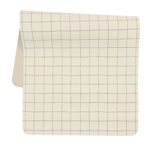 Vegan Leather Baby Changing Mat (16 X 30 in) - Multipurpose Wipeable and Portable Diaper Changing Pad - Foldable for Travel (Blue Check)