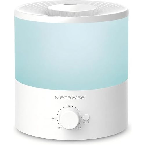 MegaWise Ultrasonic Cool Mist Humidifier SK7620 - 1.5L Capacity, Whisper-Quiet Operation, Adjustable Mist Output, Auto Shut-Off - Ideal for Home, Office, Baby Room, and Bedroom