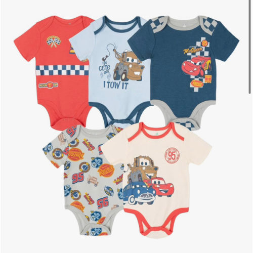 Disney Baby 5 Pack Bodysuits Newborn to Infant Sizes (Newborn - 24 Months)
