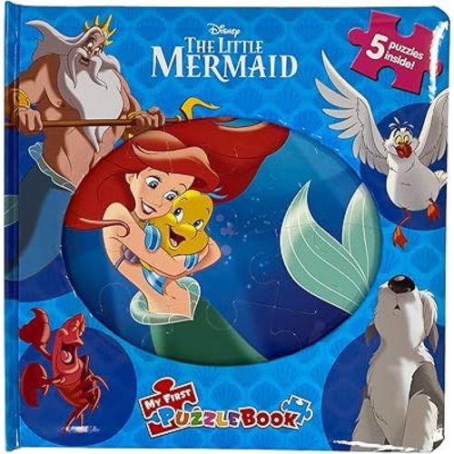 Disney The Little Mermaid My First Puzzle Book - Jigsaw Puzzles for kids, 10-page board book, 5 puzzles to enjoy