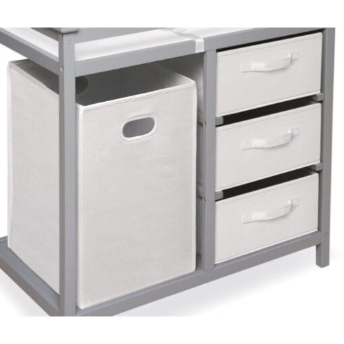 White-3 Basket and 1 Hamper set for 02500 Modern Series Changing Table - Badger Basket