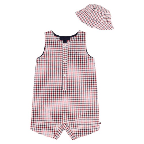 Tommy Hilfiger Printed Sunsuit & Hat Set | Nordstromrack