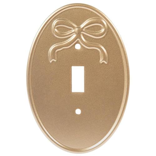 Gold Bow Oval Single Switch Plate
