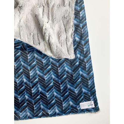 Herringbone Navy Watercolor | Double Minky Blanket | Crib Sheet | Changing Pad Cover | Nursing Pillow Cover | Nursery Linens, Newborn Cuddle