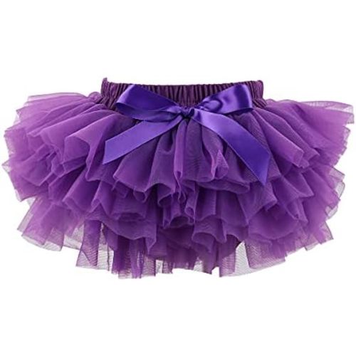 HOOLCHEAN Baby Girl Tutu Skirt Soft Fluffy 4-Layer Tulle Skort with Cotton Diaper Cover for Infant Toddler