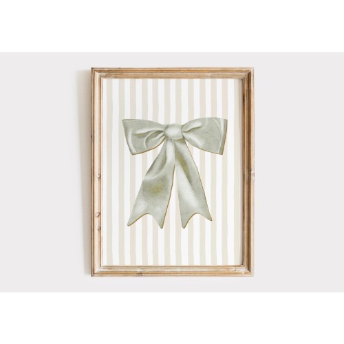 Champagne Bow Print, Love Shack Fancy/Dorm Aesthetic Decor, Vintage Girly Wall Art For Nursery, Unframed or Digital
