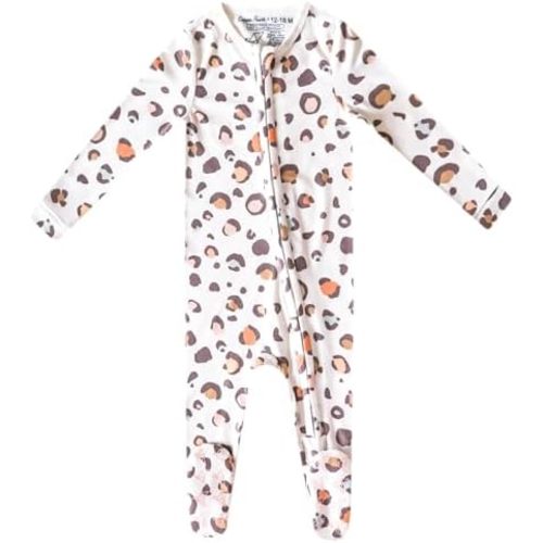 Copper Pearl Baby Zip-Up Footie Pajamas - Soft Stretchy Sleep and Play Footies for Boys and Girls