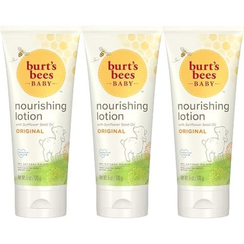 Burt's Bees Baby Nourishing Lotion, Original Scent Baby Lotion - 6 Ounce Tube - Pack of 3