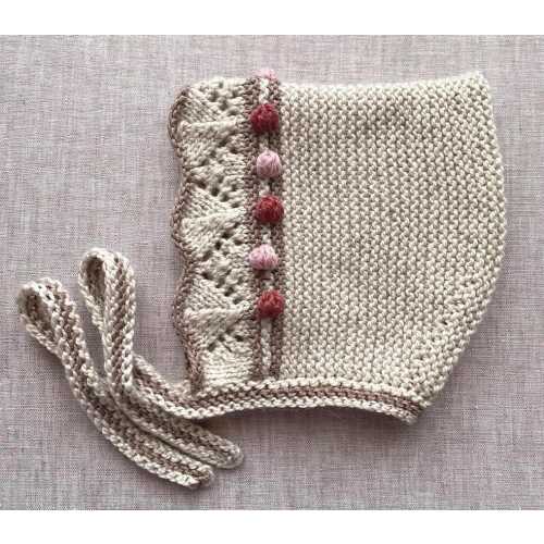 Merino Wool Baby Bonnet   Hand Knit Pixie Hat