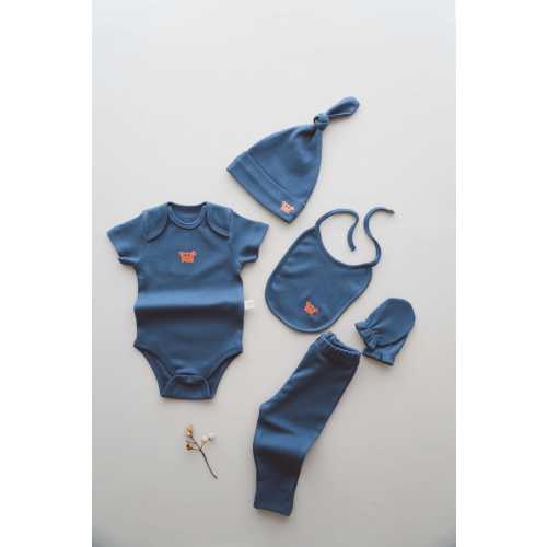 Newborn Gift Set | Boxed Baby Shower Present | 100% organic cotton OEKO-TEX® 5-Piece Bodysuit | Hat, Tights & Gloves PREMIUM Quality