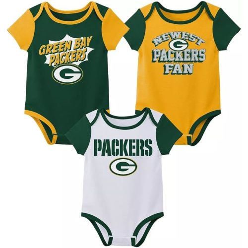 Outerstuff NFL Newborn Infants 0-18M Newsest Fan 3 Pack Creeper Bodysuit Romper Set