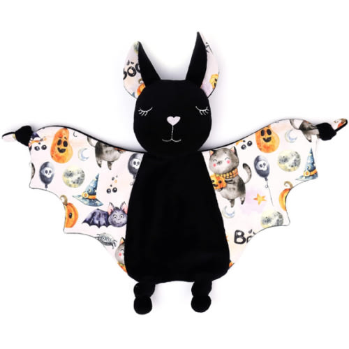 Halloween Baby Plush Bat Security Blanket Lovey Plush First Baby Halloween Baby Shower Gift Gothic (Halloween)