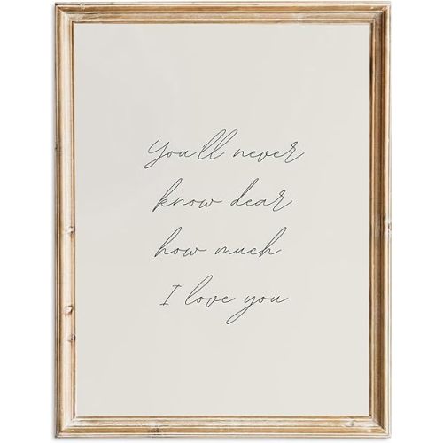 Vintage Nursery Wall Art Farmhouse Kid's Room Decor Print Vintage Baby Love Quote Poster Baby Girl & Boy Nursery Wall Decor Toddler Room Bedroom Playroom Poster Neutral Color Beige, 12"x16" Unframed