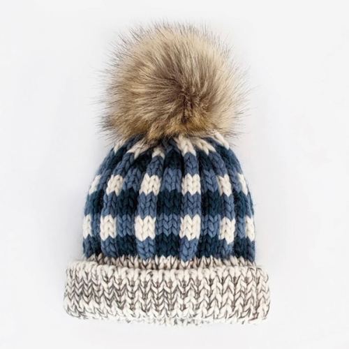 Baby & Kids' Buffalo Check Pom Pom Beanie