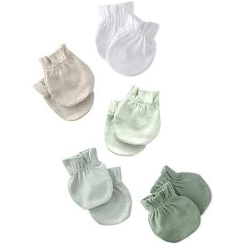 Morgan 5-Pack Baby Mittens 100% Organic Cotton No Scratch Mittens for Newborn Baby Boys & Girls​