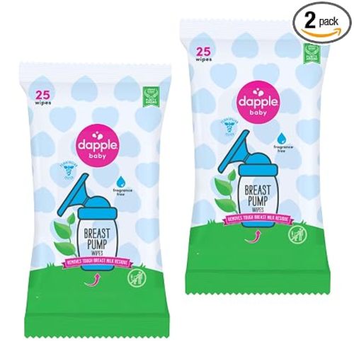 Dapple Baby - Breast Pump Wipes, Wipes Pouch - 25 Count (2 Pack)