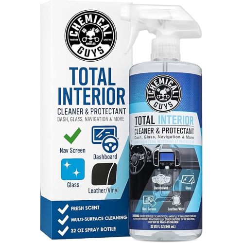 Chemical Guys Total Interior Cleaner & Protectant – Chemical Guys Interior Cleaner, Cleans & Protects Leather, Vinyl, Plastic, Rubber, Glass with a Streak-Free Finish — Cars, Trucks, SUVs, RVs, 32 oz
