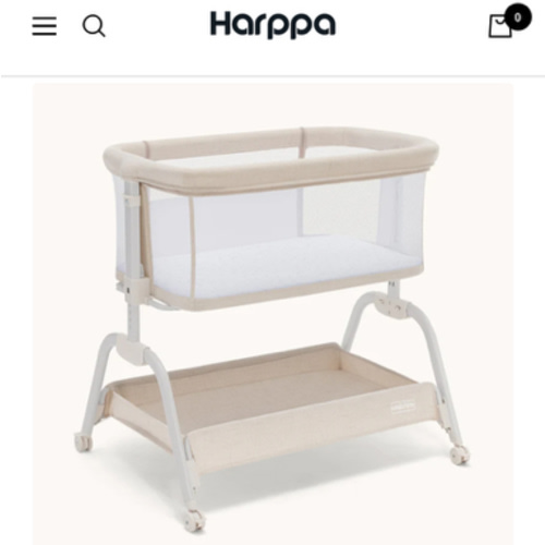 HARPPA Cuddly Lite | 2-in-1 Baby Bassinet & Bedside Sleeper for Newborns with Anti-Reflux Mattress | Adjustable Height, Attaches to Bed, CPSC Certified, Tool-Free Setup & Portable Wheels | Safe Co-Sleeping, Compact Design for Small Spaces, Ideal for Newbo