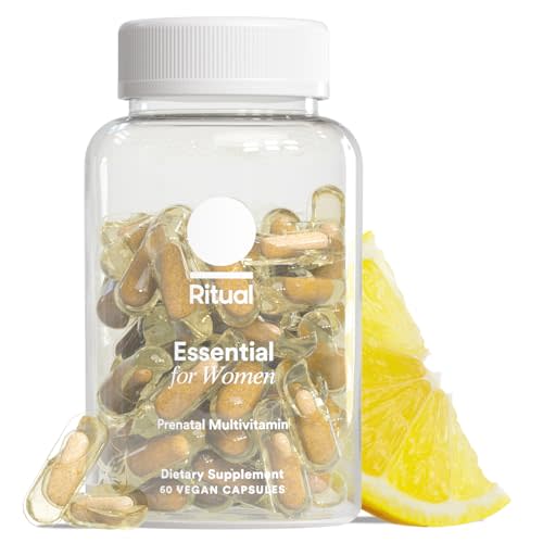 Ritual Prenatal Vitamins for Women Folate & Choline for Neural Tube Support, Omega-3 DHA for Fetal Brain Development, Iron, Calcium-Helper D3 & K2, Non-GMO, Vegan, Citrus, 30 Days