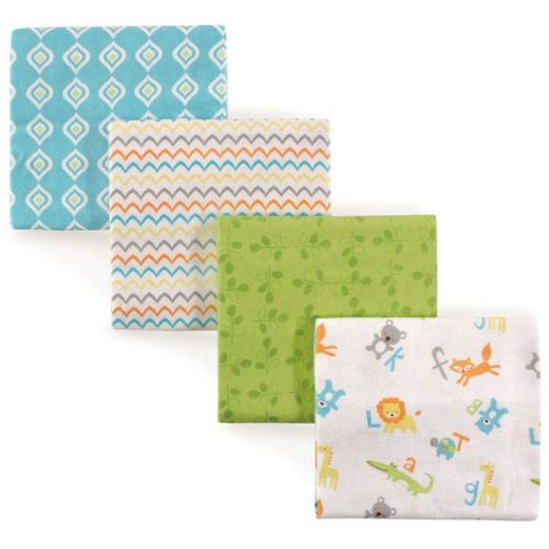 Luvable Friends Baby Cotton Flannel Receiving Blankets, Abc 4-Pack, One Size