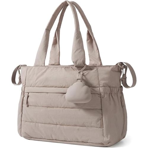 BAGSMART Diaper Bag Tote, Hospital Bag for Labor Delivery, Puffy Maternity Travel Diaper Tote, Baby Bag with Pacifier Case