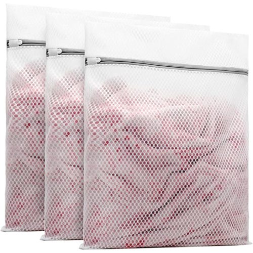 Muchfun 3Pcs Durable Honeycomb Mesh Laundry Bags for Delicates 16 x 20 Inches (3 Large)