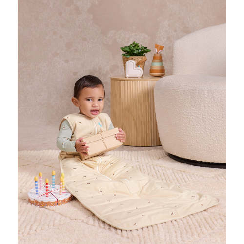 Sleep Bag Sleeveless 2.5 TOG Quilted Cotton Oatmeal Marl Bees