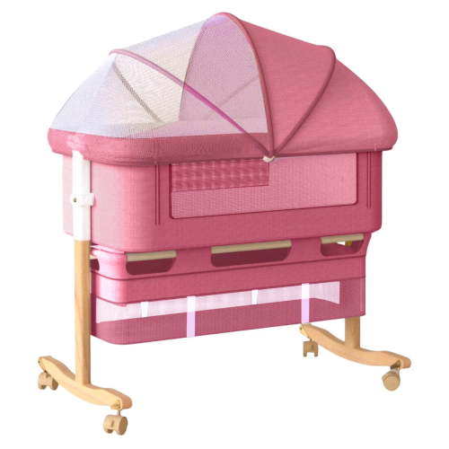 Magic Co. 4-in-1 Baby Bedside Sleeper Bassinet | 5-Level Height Adjustable Crib with Full Mesh Sides, Mattress & Soft Sheet for Newborns – Secure & Breathable Co-Sleeping Bed
