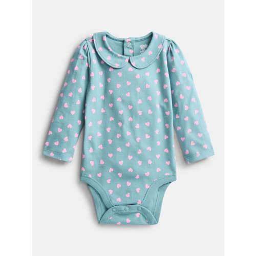 Wonder Nation Baby Girls Collared Bodysuit with Long Sleeves, Sizes 0-24 Months