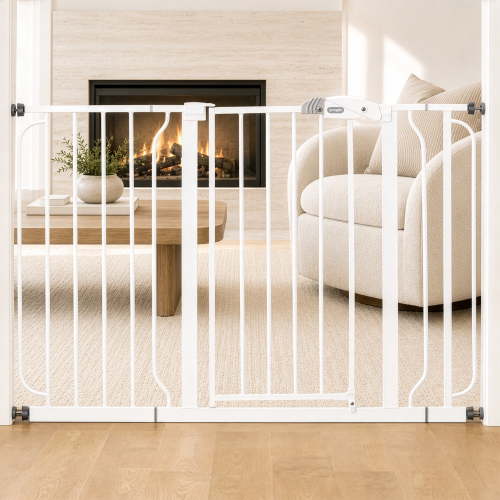 Regalo Easy Step 49-Inch Extra Wide Baby Safety Gate, White