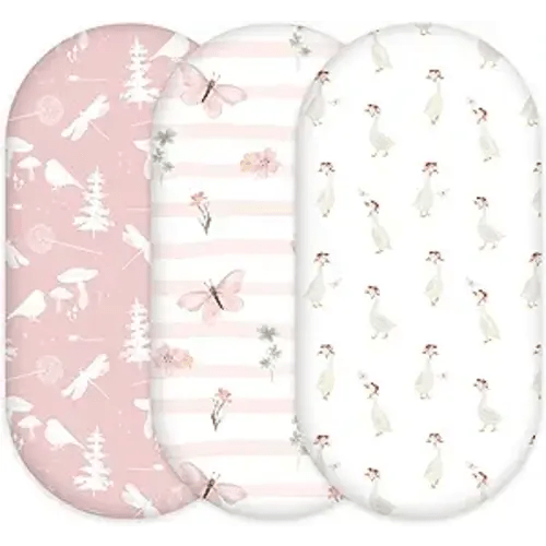 Bassinet Sheets - 3 Pack Pink Butterfly