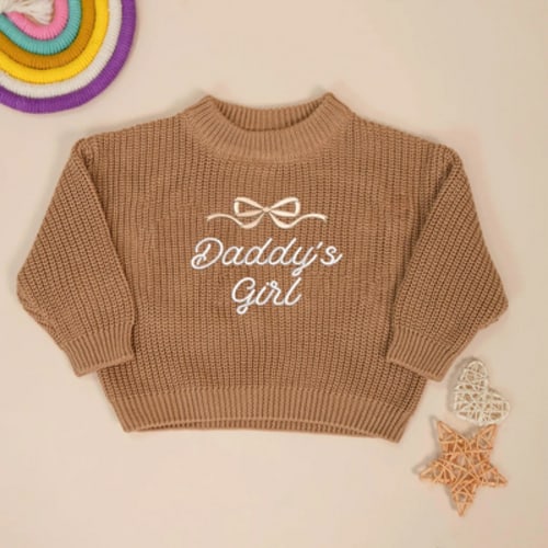 Daddy's Girl Embroidered Baby Sweater