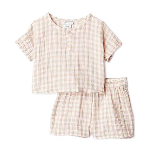 Amazon Essentials x Sofia Grainge Unisex Toddlers' and Babies Cotton Gauze Shirt & Shorts Play Set