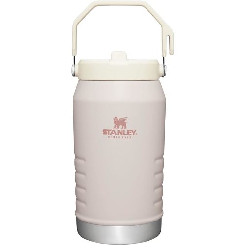 Stanley IceFlow Flip Straw Jug with Handle 64 oz| Twist On Lid and Flip Up Straw | Leak Resistant for Travel and Sports | Insulated Stainless Steel | BPA-Free | Rose Quartz