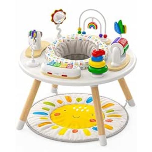 Little Acorn, 4-in-1 Baby Activity Center | Montessori-Inspired Design | 8 Interactive Toys | Tummy Time, Exersaucer & Toddler Table | Shower Gift | Essential (Sun)