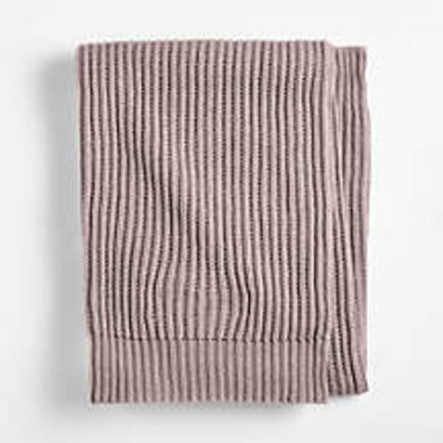 Personalized Twilight Taupe Rib Knit Organic Cotton Baby Stroller Blanket