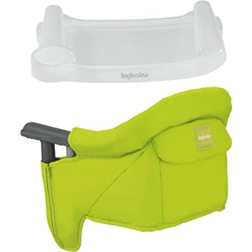 Inglesina - Fast Table Chair with Fast Tray: Hook On Portable High Chair for Babies and Toddlers, Damage Free Travel Booster Seat for Restaurant Use - Includes Snap On Tray, Lime