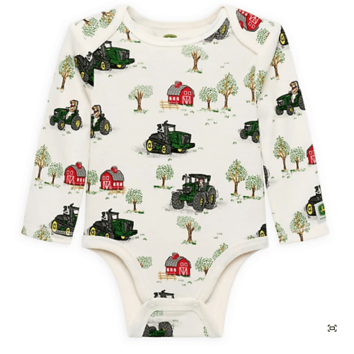 John Deere Nbb Farm Scene Friends Creeper, 3-6 M,White at Tractor Supply Co