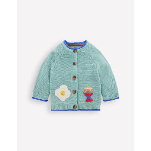 Cotton Logo Cardigan-Aquifer Dippy Eggs | Boden USA