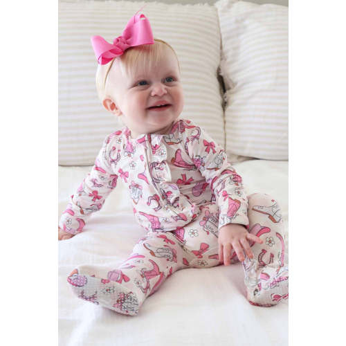 Howdy, Honey Ruffle Zipper Footie Bundle