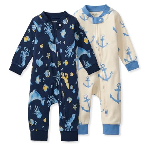Burt's Bees Baby Unisex Sleep and Play Pajama, Footless One-Piece Zipper PJ | Soft organic cotton footed sleep & play features a loose, relaxed fit and 2-way zipper for easy nighttime changes