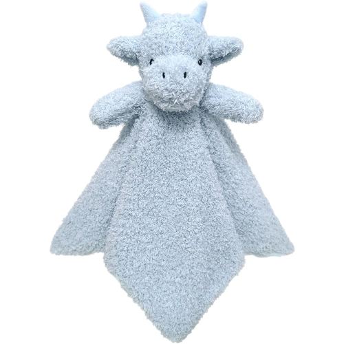 Baby Blue Dragon Soft Stuffed Animal Security Blanket, Plush Dinosaur Character Lovey Blanket, Baby Shower/Nursery Gift, Newborn Infant Toddler Snuggle Blankie for Boys Girls, 14 Inches