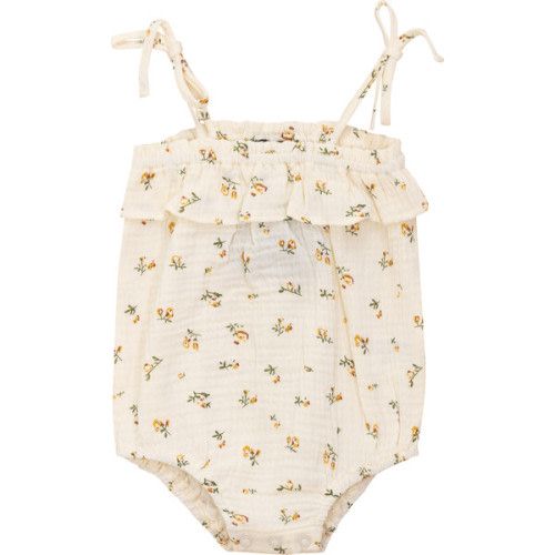 Floral Printed Romper Off White - Space Grey | Maisonette