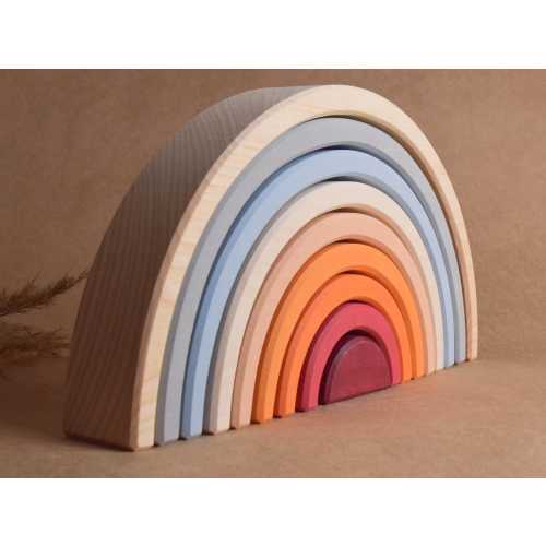 Wooden Neutral Rainbow Stacking Toy Montessori Rainbow Stacker Waldorf Toddler Toys Birthday Unique Gift Baby Room Decorations