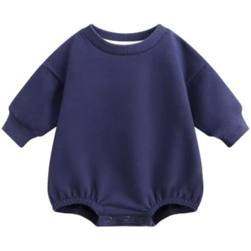 Baby Boy Girl Sweatshirt Romper Bubble Romper